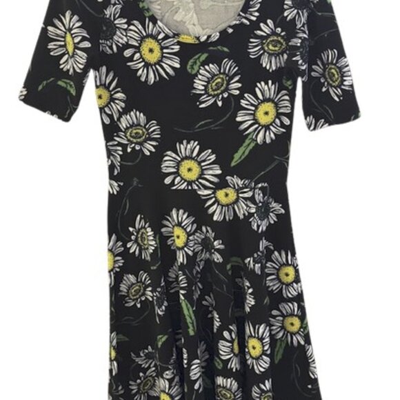 LuLaRoe Navy Blue Nichole Dress with Daisies Pattern - Picture 3 of 6